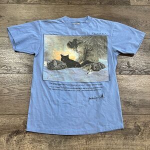 Vintage 1993 Jon Van Zyle Iditarod Wolves Graphic Single Stitch USA Womens Large